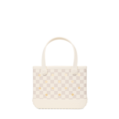Bitty Bogg Bag - Checkered Coconut/Mushroom - Soft Seaside Companion